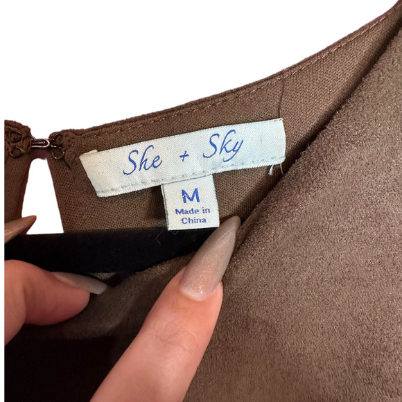 She + Sky Open Back Olive Green Super Soft Cut Out Boho Festival Romper Size M - Picture 5 of 9